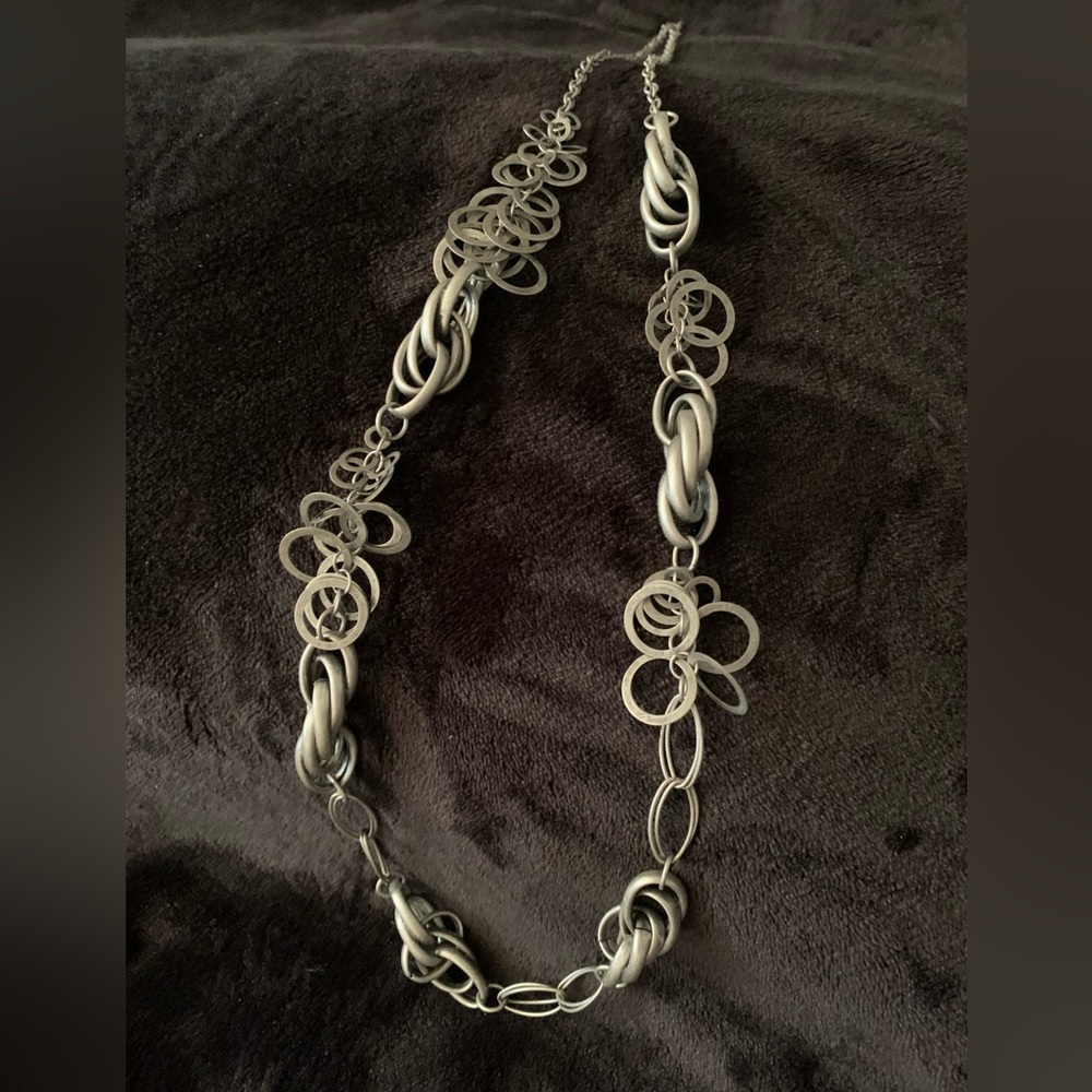 Long Pewter Chain Necklace - approximately 19” long. Worn one time, kept in box.